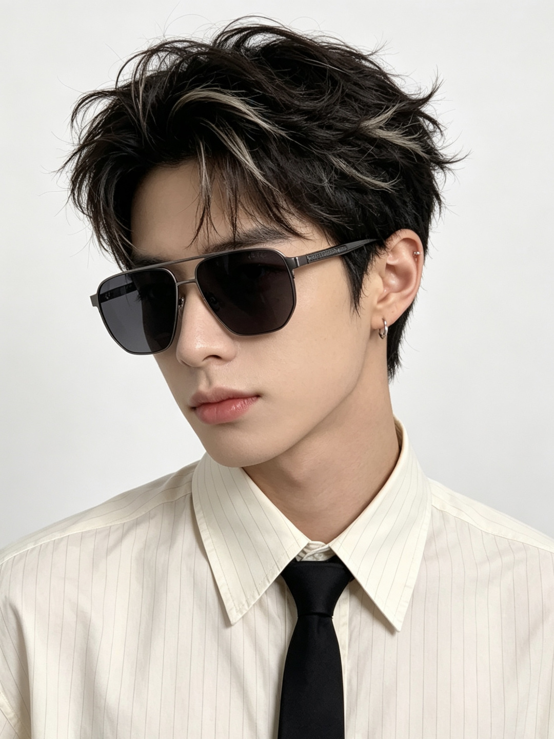 GUCCI 男款炫彩飞行员偏光太阳镜 ❤️材质：高清尼龙加厚卡槽高清偏光镜片 🌹无边框镜架💕颜👍型号：G