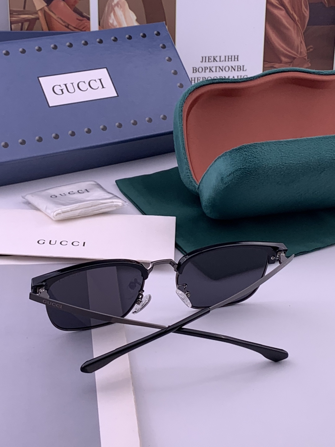 🔺 【GUCCI-偏光太阳镜】开春新款 潮流爆款 时尚方框偏光太阳镜 高品质 佩戴舒适 网红潮款墨镜 女