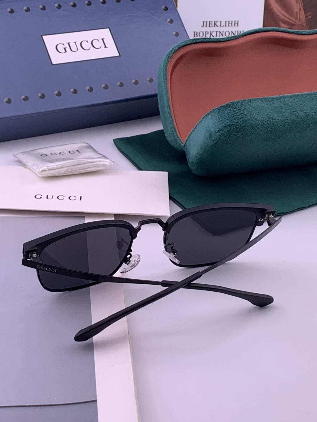 🔺 【GUCCI-偏光太阳镜】开春新款 潮流爆款 时尚方框偏光太阳镜 高品质 佩戴舒适 网红潮款墨镜 女
