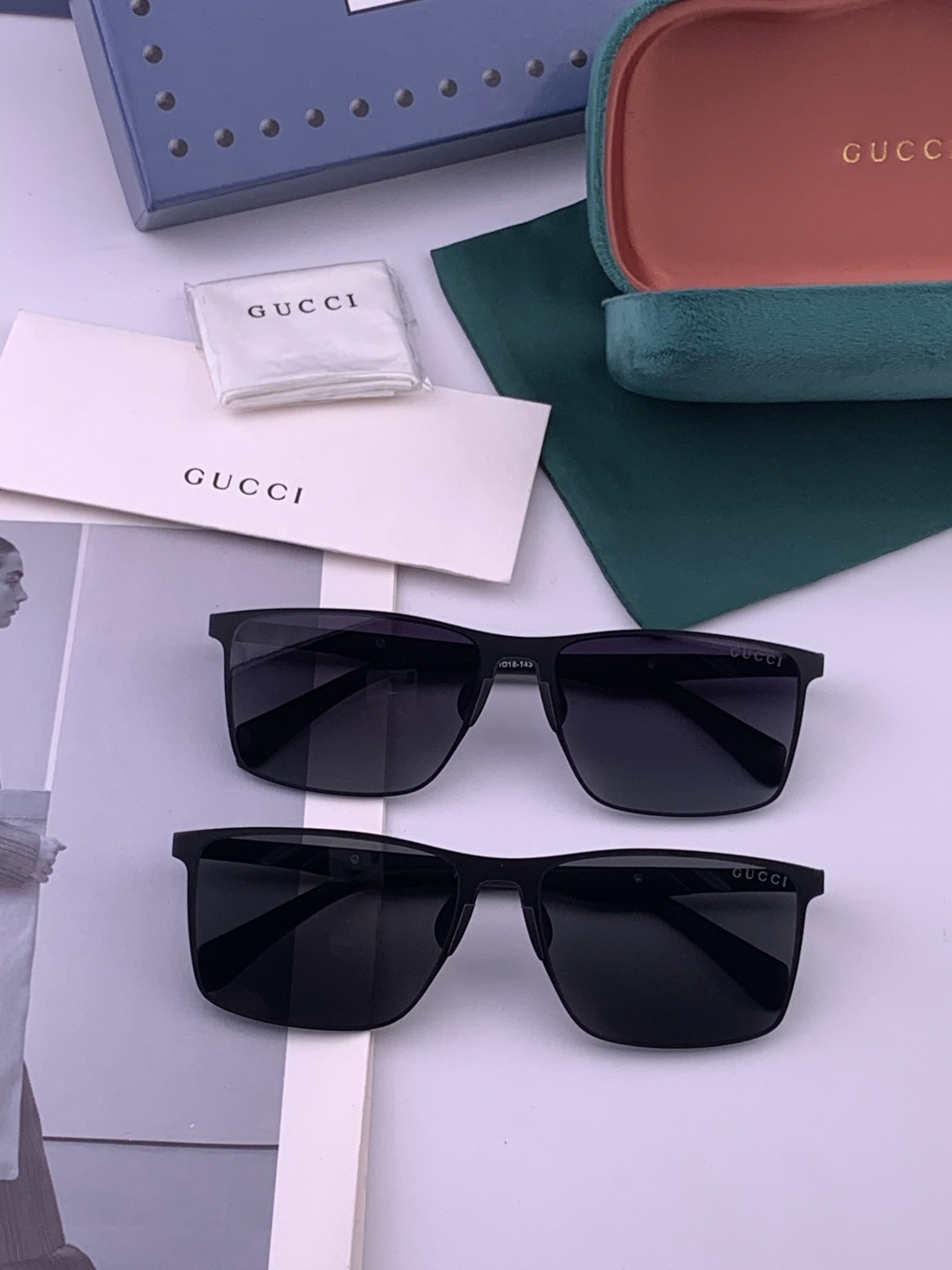 GUCCI 男款炫彩飞行员偏光太阳镜 ❤️材质：高清尼龙加厚卡槽高清偏光镜片 🌹无边框镜架💕颜👍型号：G