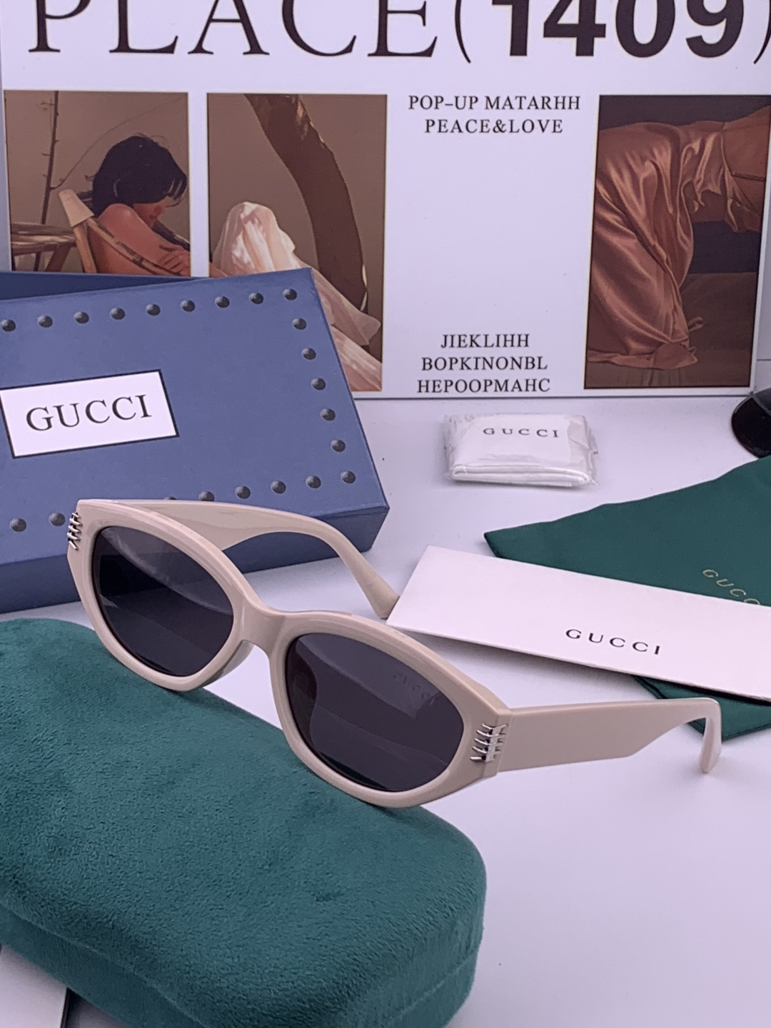 🔺 【GUCCI-偏光太阳镜】开春新款 潮流爆款 时尚方框偏光太阳镜 高品质 佩戴舒适 网红潮款墨镜 女