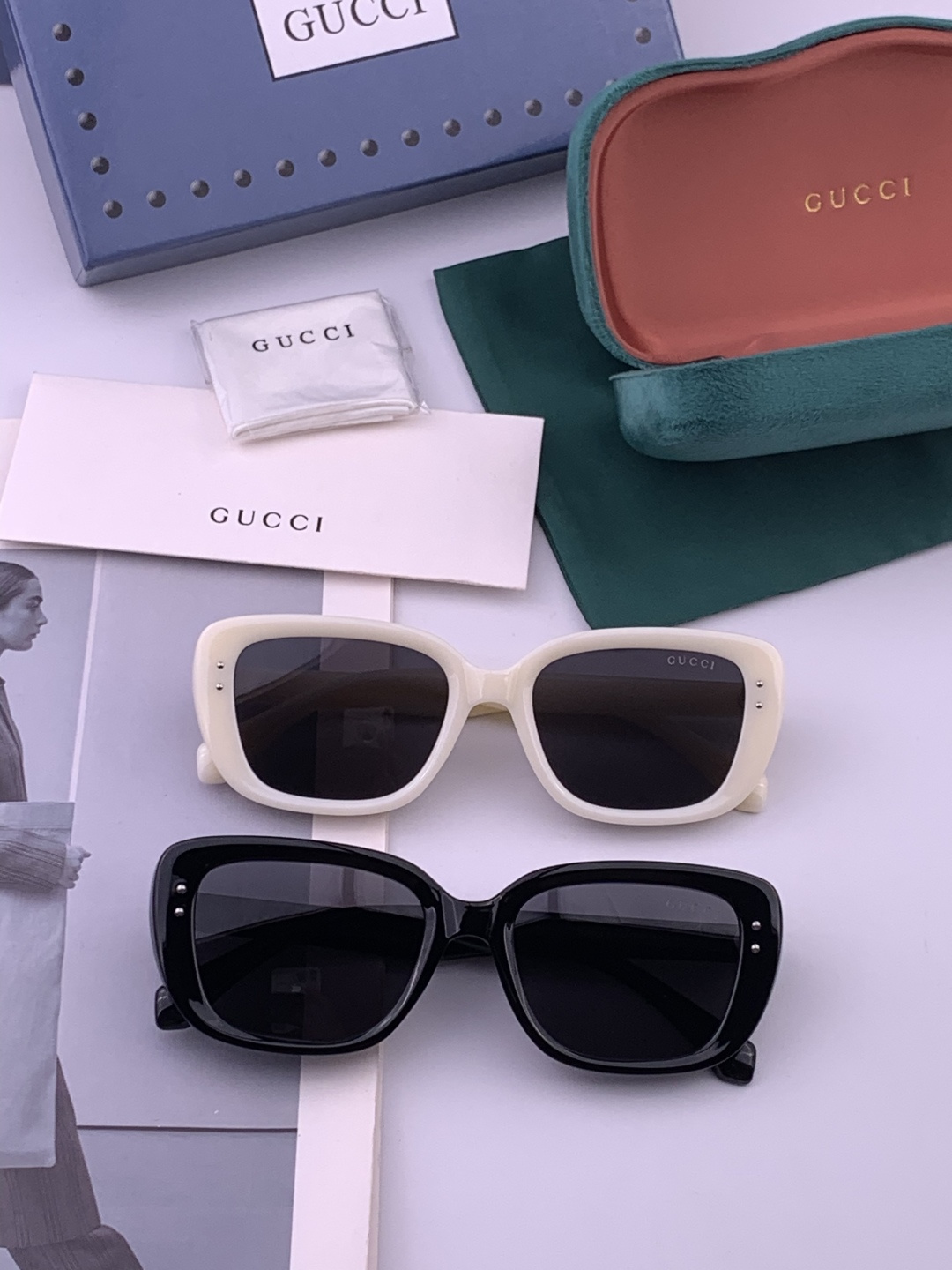 🔺 【GUCCI】开春新款 潮流爆款 时尚方框偏光太阳镜 高品质 佩戴舒适 网红潮款墨镜 型号：G590