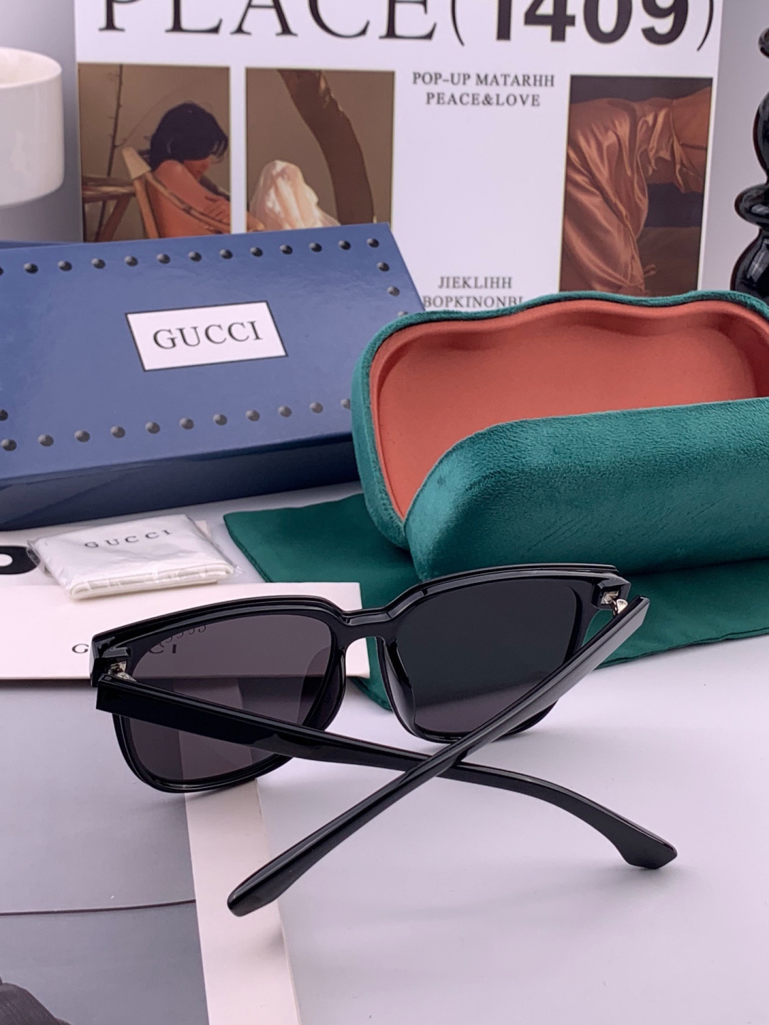 GUCCI  新款偏光太眼镜，情侣款时尚方框太阳镜佩戴舒适网红潮流款墨镜，大气女人范儿，大脸小脸都好看 