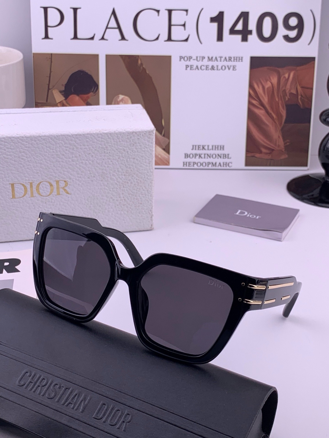 【DIOR】新款潮流爆款 时尚方框太阳镜 佩戴舒适 网红潮款墨镜  女士高清加厚偏光太阳镜🕶️ 🎉高品质