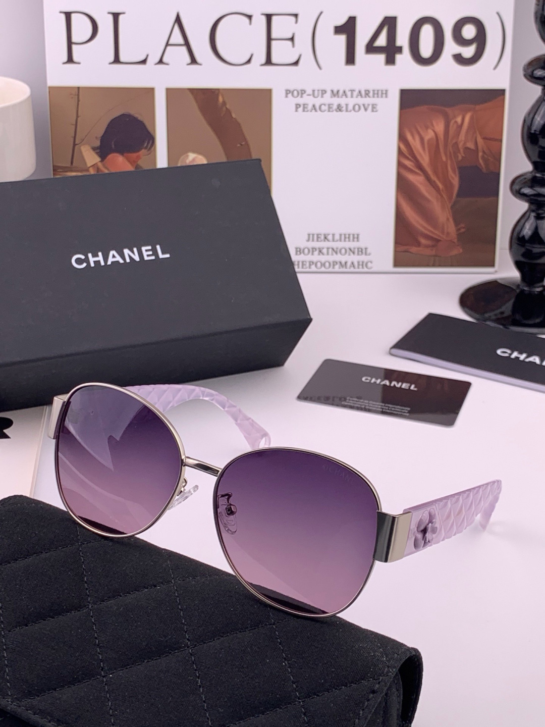 【CHANEL】香奈儿 新款潮流爆款 时尚小框太阳镜 佩戴舒适 网红潮款墨镜  女士高清加厚偏光太阳镜🕶