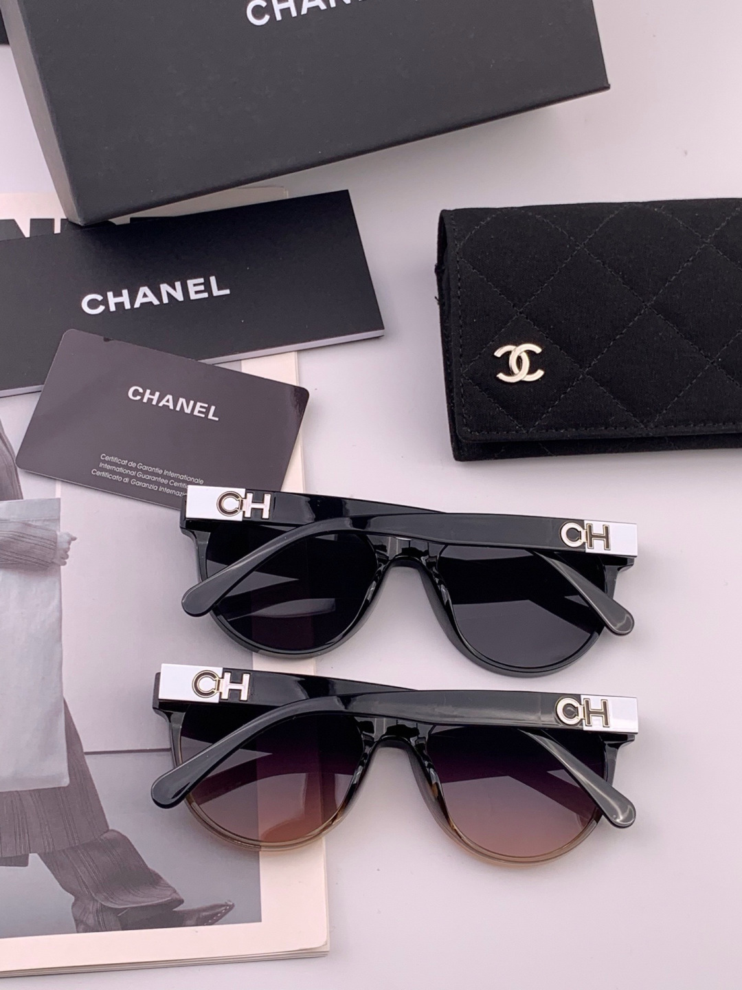 【CHANEL】香奈儿 新款潮流爆款 时尚圆框太阳镜 佩戴舒适 网红潮款墨镜  女士高清加厚偏光太阳镜🕶
