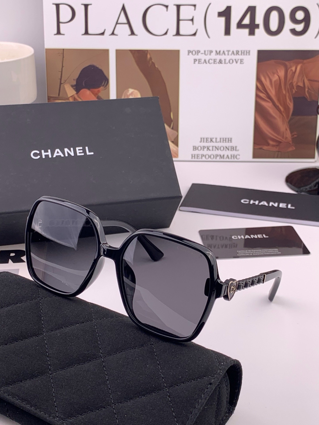 【CHANEL】香奈儿 新款潮流爆款 时尚方框太阳镜 佩戴舒适 网红潮款墨镜  女士高清加厚偏光太阳镜🕶