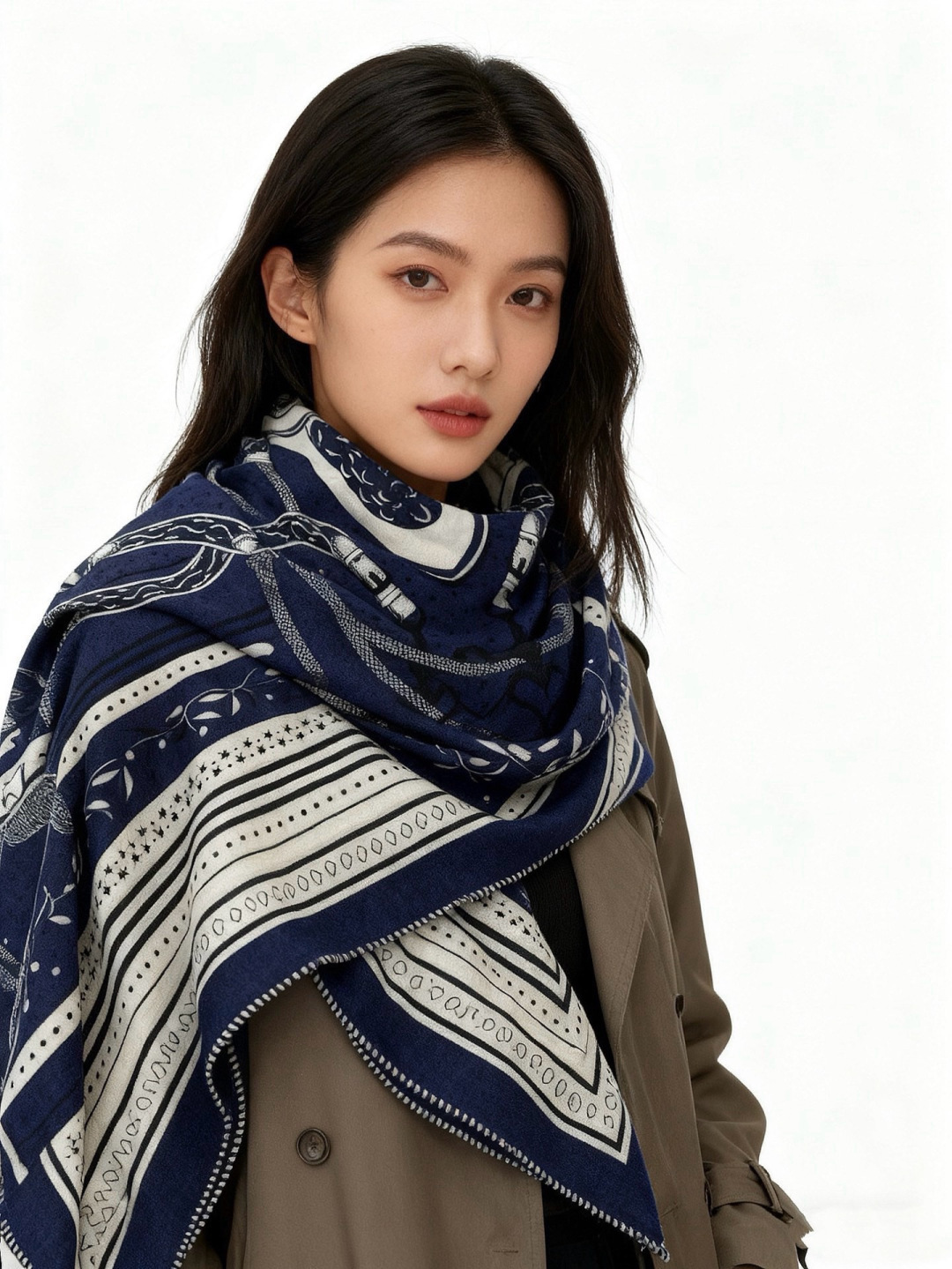 上新💕。丝绒方巾 【爱马仕2025春夏 亚马逊的庆典 Bandana，佩斯利花纹，生机勃勃的图案】（双面