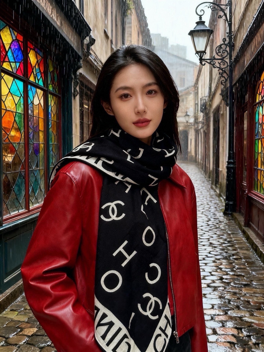 Chanel ~【140顶级双面丝绒披肩】香家logo与字母的完美碰撞设计底部还有隐隐约约的双C小Log