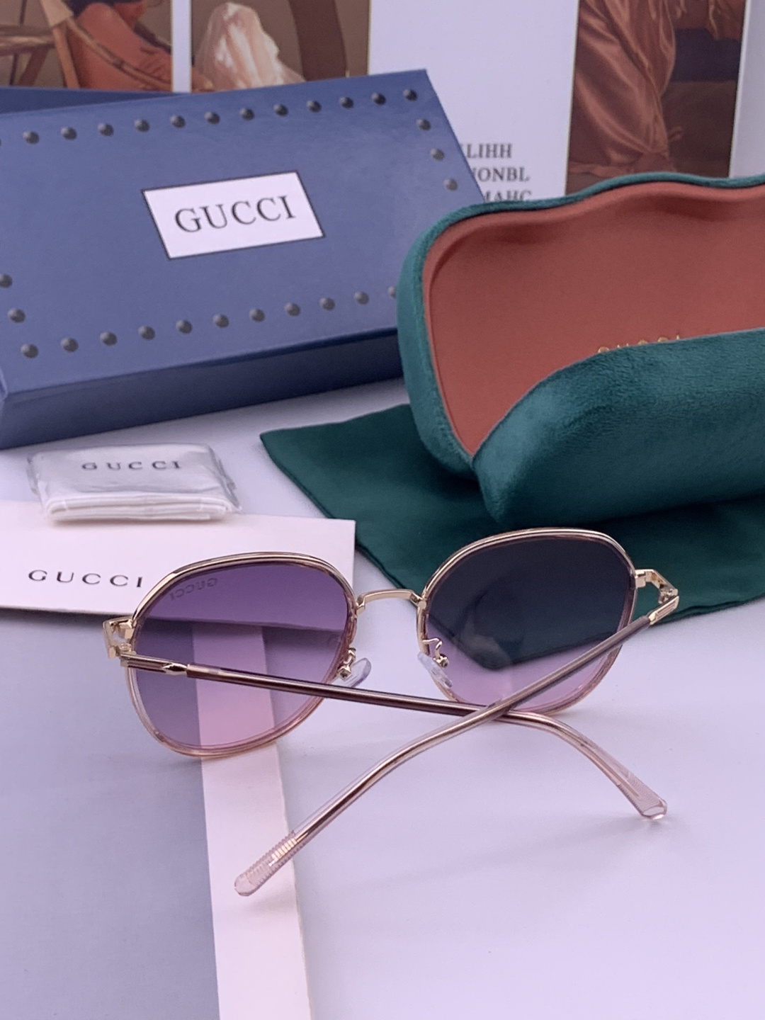 🔺 【GUCCI-偏光太阳镜】开春新款 潮流爆款 时尚方框偏光太阳镜 高品质 佩戴舒适 网红潮款墨镜 女
