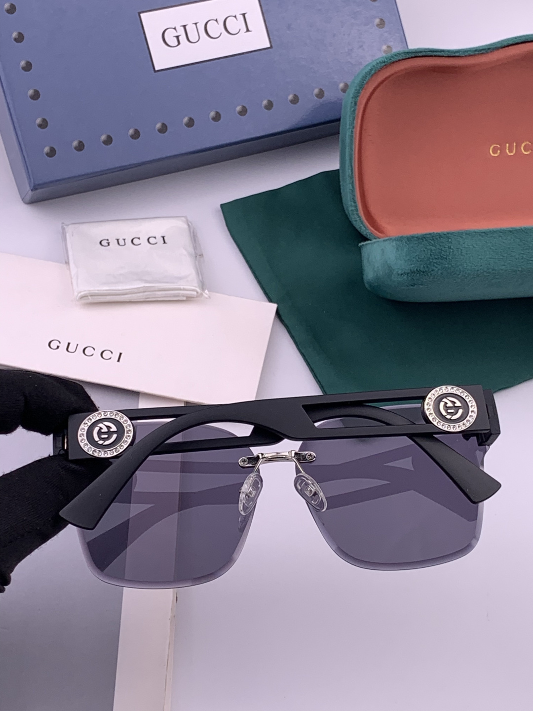 🔺 【GUCCI】开春新款 潮流爆款 时尚方框太阳镜 高品质 佩戴舒适 网红潮款墨镜 型号：G3101