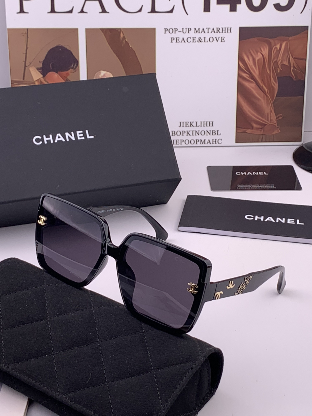 Chanel大框太阳镜墨镜  经典的方框设计，不挑脸型，无论搭配大衣还是连衣裙都非常显气质太阳镜预防紫外