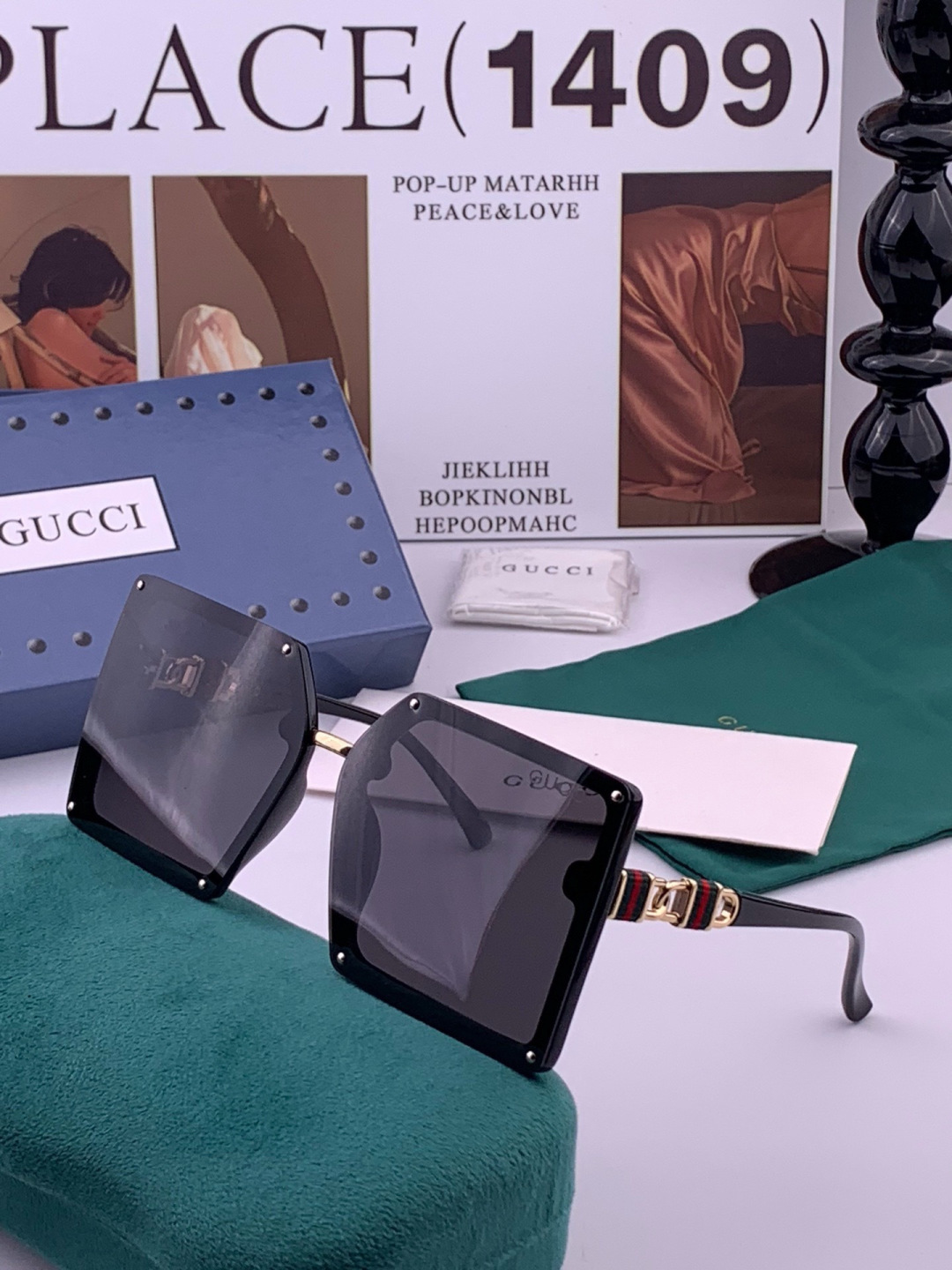【TR偏光系列】Gucci   经典的方框设计，不挑脸型，无论搭配大衣还是连衣裙都非常显气质偏光镜片预防