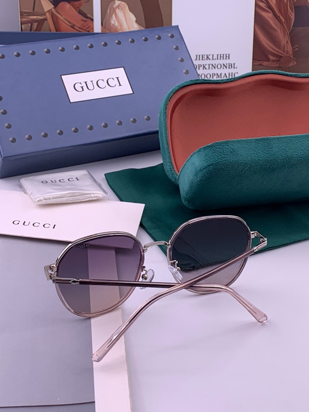 🔺 【GUCCI-偏光太阳镜】开春新款 潮流爆款 时尚方框偏光太阳镜 高品质 佩戴舒适 网红潮款墨镜 女