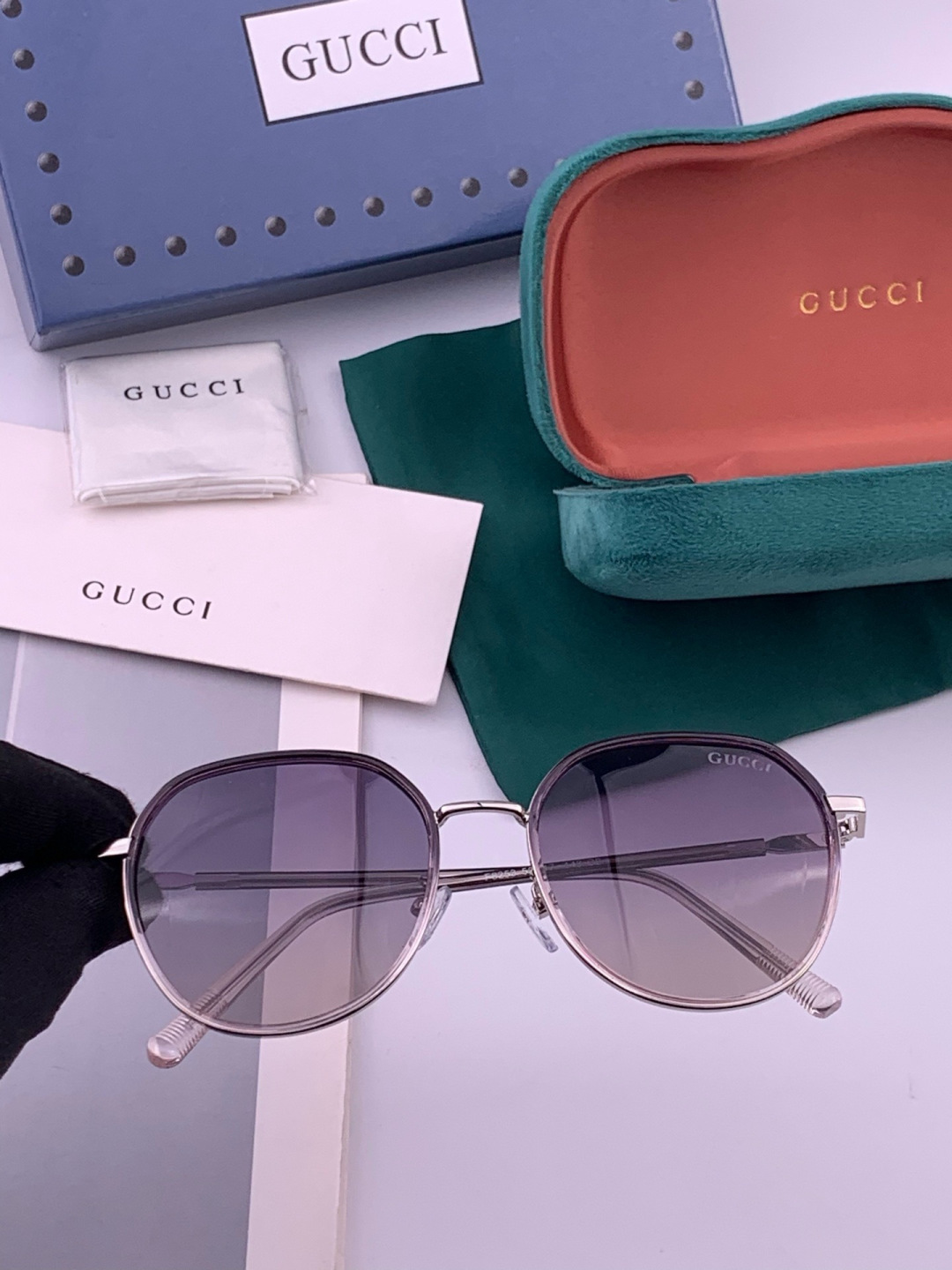🔺 【GUCCI-偏光太阳镜】开春新款 潮流爆款 时尚方框偏光太阳镜 高品质 佩戴舒适 网红潮款墨镜 女