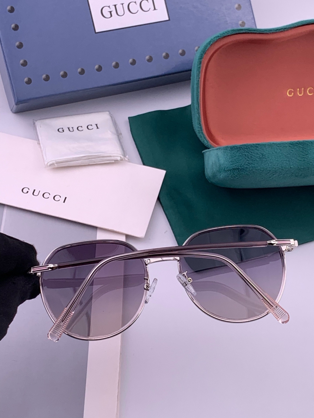 🔺 【GUCCI-偏光太阳镜】开春新款 潮流爆款 时尚方框偏光太阳镜 高品质 佩戴舒适 网红潮款墨镜 女