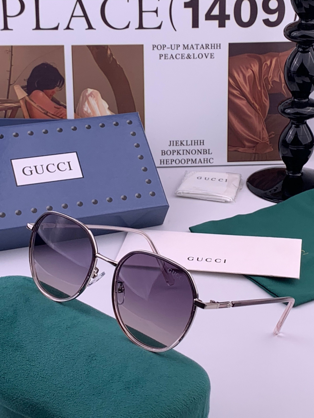 🔺 【GUCCI-偏光太阳镜】开春新款 潮流爆款 时尚方框偏光太阳镜 高品质 佩戴舒适 网红潮款墨镜 女