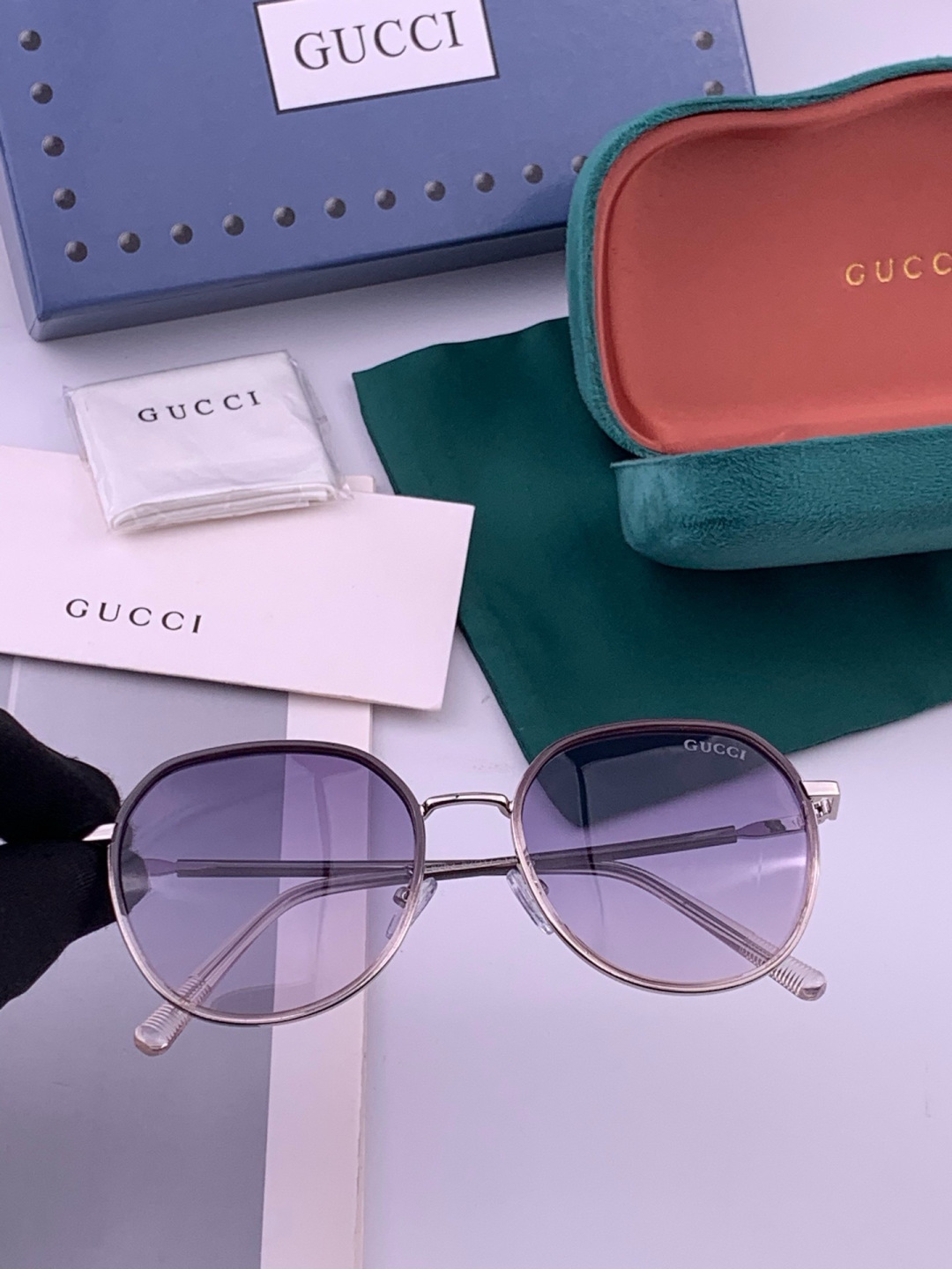 🔺 【GUCCI-偏光太阳镜】开春新款 潮流爆款 时尚方框偏光太阳镜 高品质 佩戴舒适 网红潮款墨镜 女
