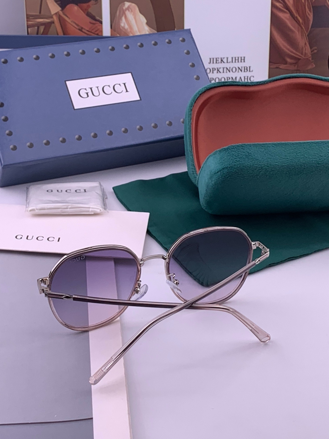 🔺 【GUCCI-偏光太阳镜】开春新款 潮流爆款 时尚方框偏光太阳镜 高品质 佩戴舒适 网红潮款墨镜 女