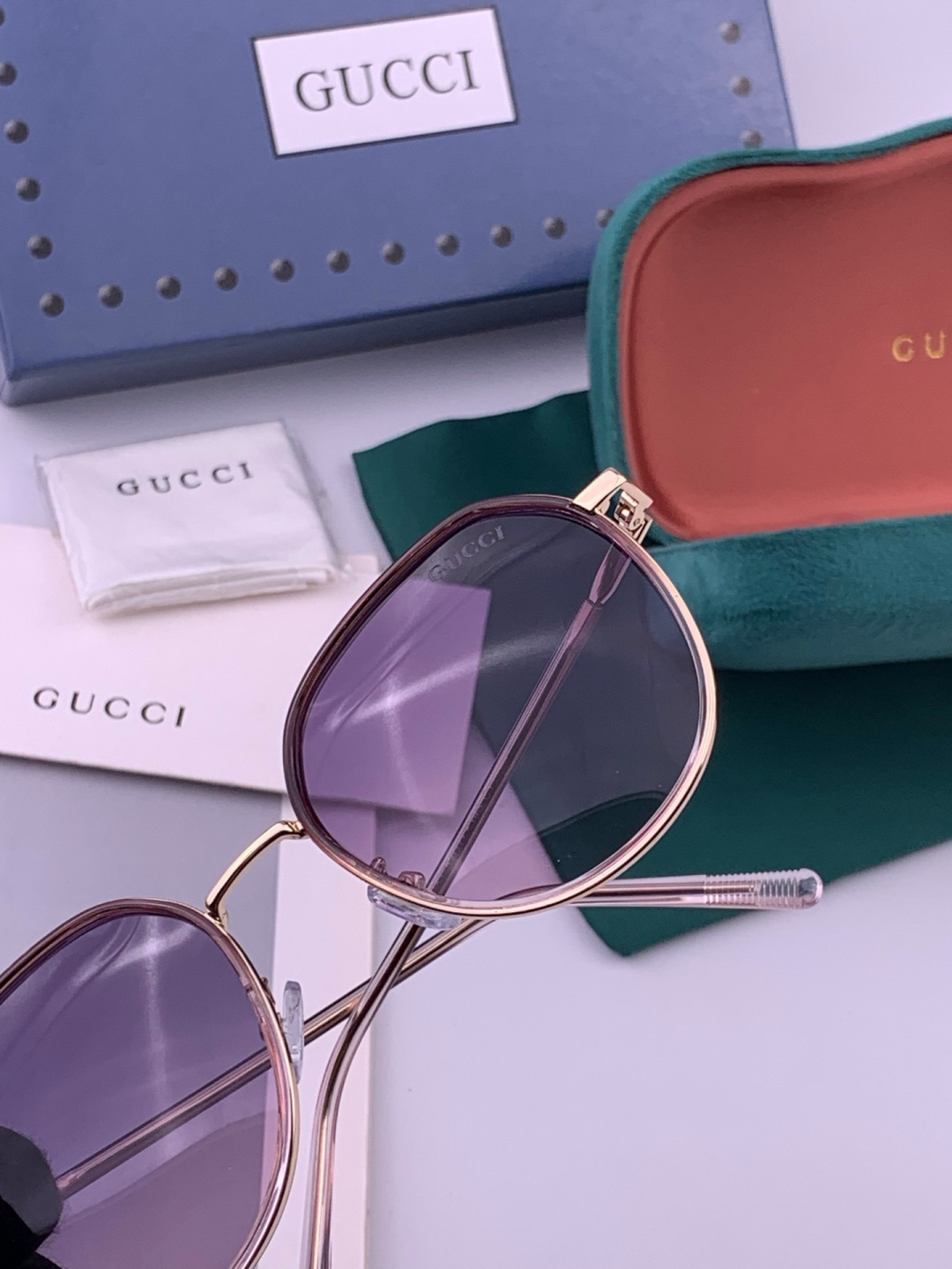🔺 【GUCCI-偏光太阳镜】开春新款 潮流爆款 时尚方框偏光太阳镜 高品质 佩戴舒适 网红潮款墨镜 女