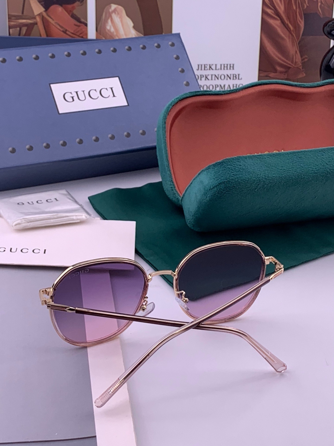 🔺 【GUCCI-偏光太阳镜】开春新款 潮流爆款 时尚方框偏光太阳镜 高品质 佩戴舒适 网红潮款墨镜 女