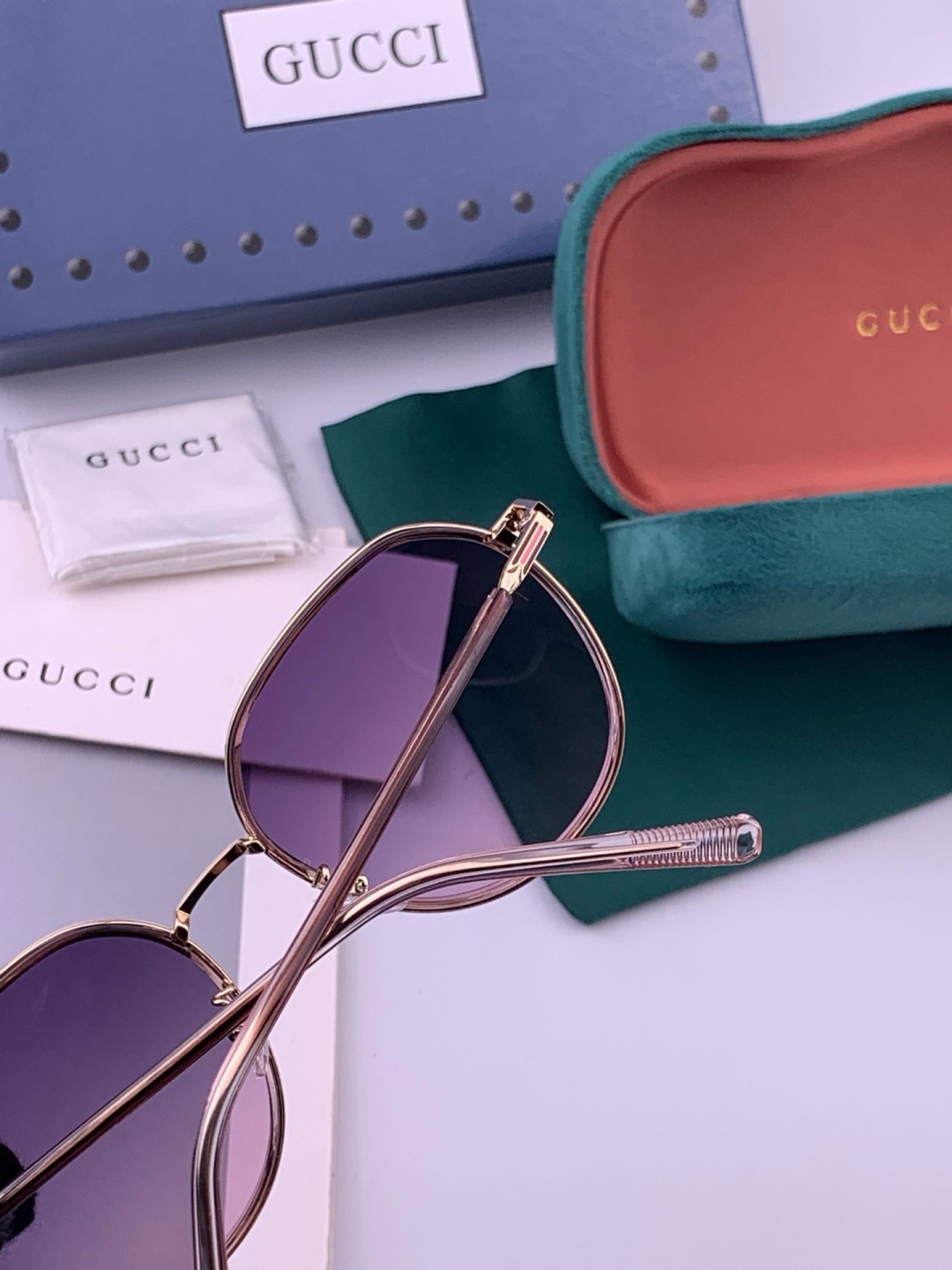🔺 【GUCCI-偏光太阳镜】开春新款 潮流爆款 时尚方框偏光太阳镜 高品质 佩戴舒适 网红潮款墨镜 女