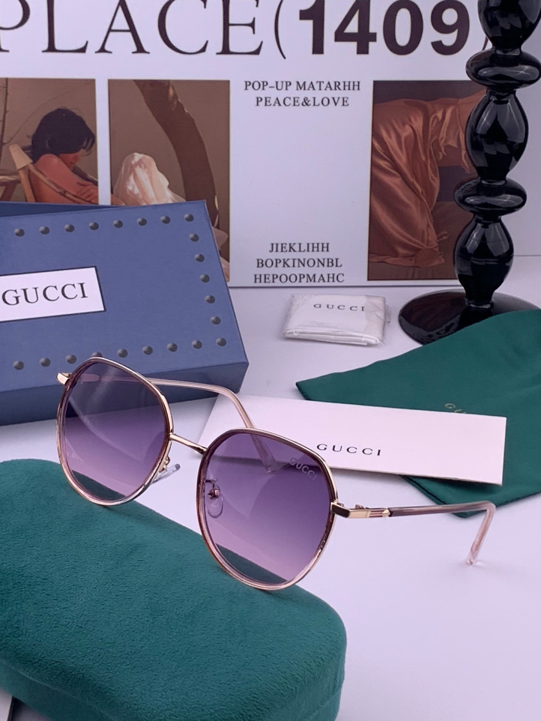 🔺 【GUCCI-偏光太阳镜】开春新款 潮流爆款 时尚方框偏光太阳镜 高品质 佩戴舒适 网红潮款墨镜 女