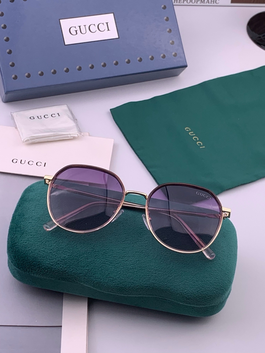 🔺 【GUCCI-偏光太阳镜】开春新款 潮流爆款 时尚方框偏光太阳镜 高品质 佩戴舒适 网红潮款墨镜 女