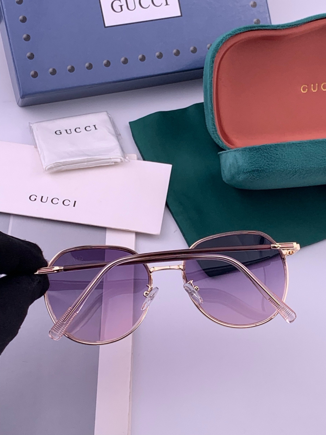 🔺 【GUCCI-偏光太阳镜】开春新款 潮流爆款 时尚方框偏光太阳镜 高品质 佩戴舒适 网红潮款墨镜 女