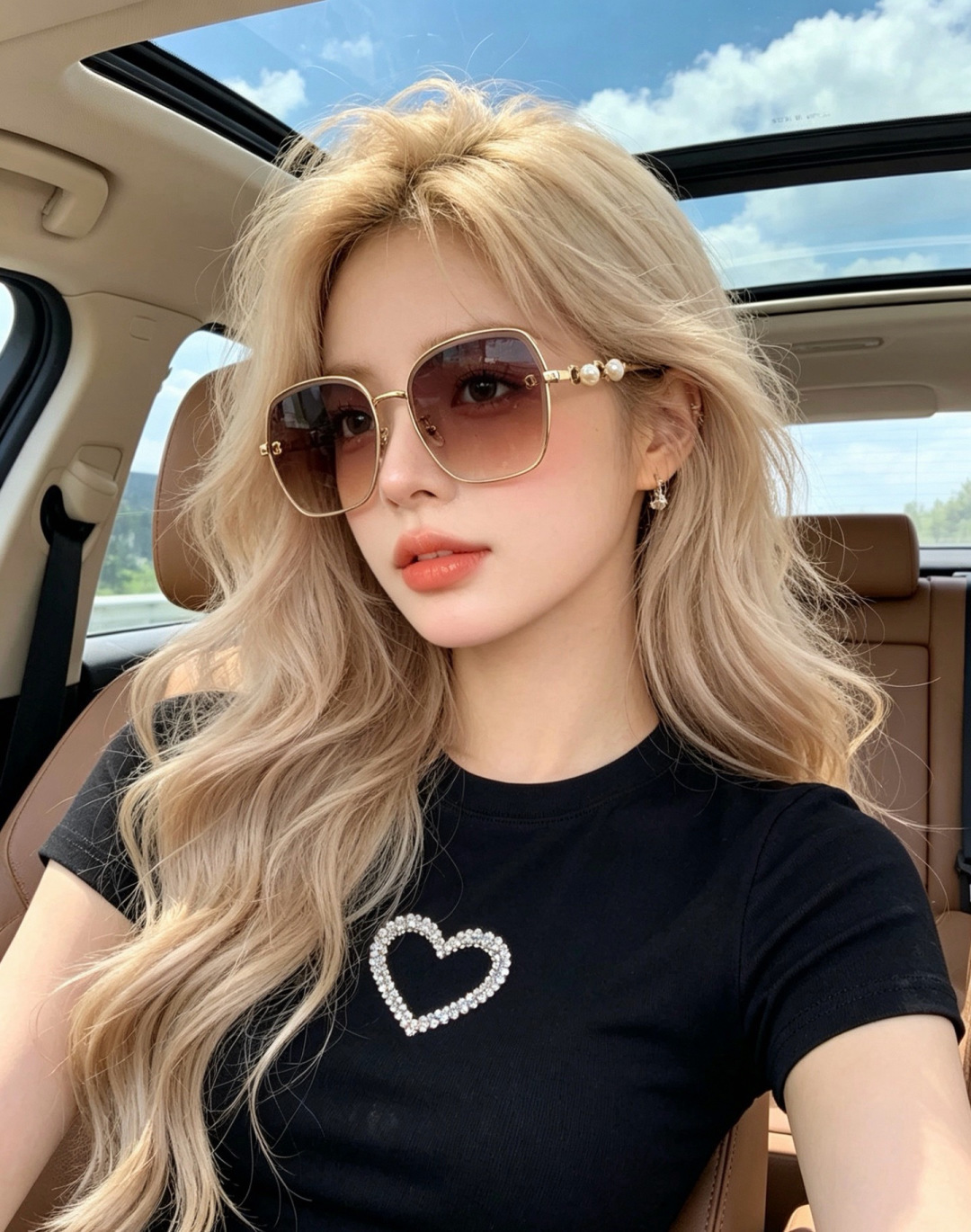 香奈儿 开春新款太阳镜 各路网红纷纷带起气场满分‼️ 俏皮甜美.上脸效果更佳.金属质感超好 型号：CH7