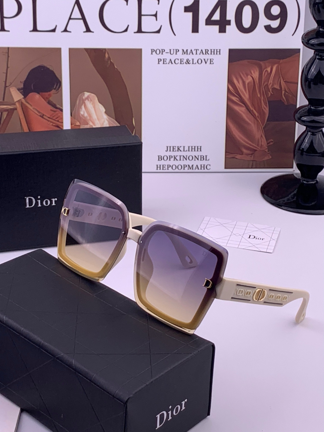 🔺 【DIOR-迪奥】开春新款 潮流爆款 时尚方框偏光太阳镜 高品质 佩戴舒适 网红潮款墨镜 女士高清加