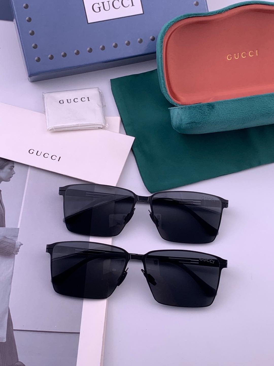 ♦️GUCCI 新款男女情侣款太阳镜多边形墨镜iP电镀永不褪色 超轻超有弹性整幅眼镜无螺丝重要的是压不坏