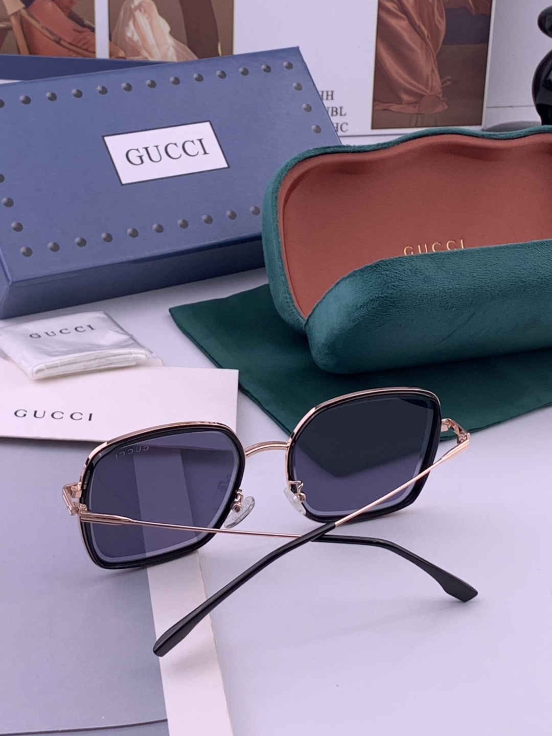 GUCCI 开春新款太阳镜 各路网红纷纷带起气场满分‼️ 俏皮甜美.上脸效果更佳.金属质感超好 型号：G
