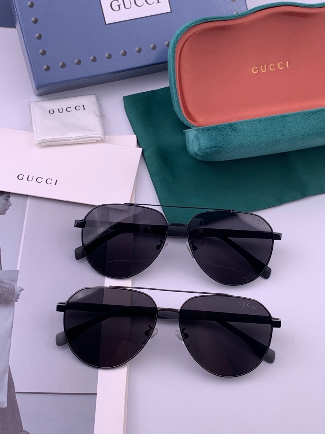 Gucci 。  高品质男女款墨镜   👍 进口宝丽来偏光镜片  。蛤蟆镜 开车钓鱼都可 。百搭显瘦墨镜
