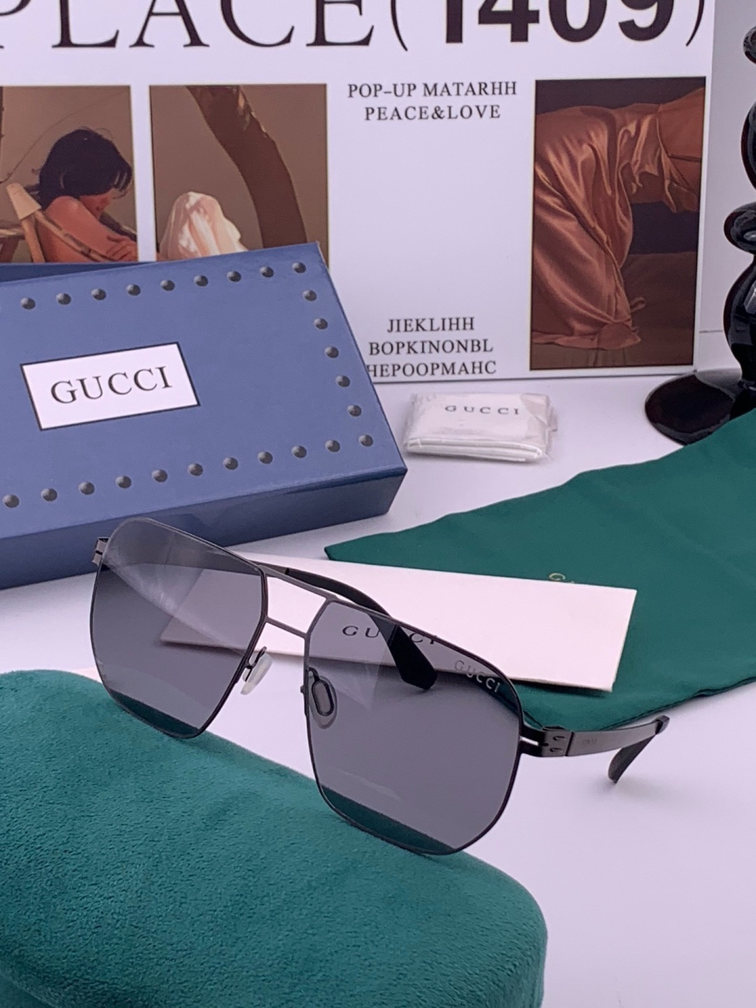 Gucci 春夏新款超轻无螺丝压不坏系列情侣款太阳镜高清尼龙镜片🦅完美品质，适合各种脸型，经典太阳镜亮相