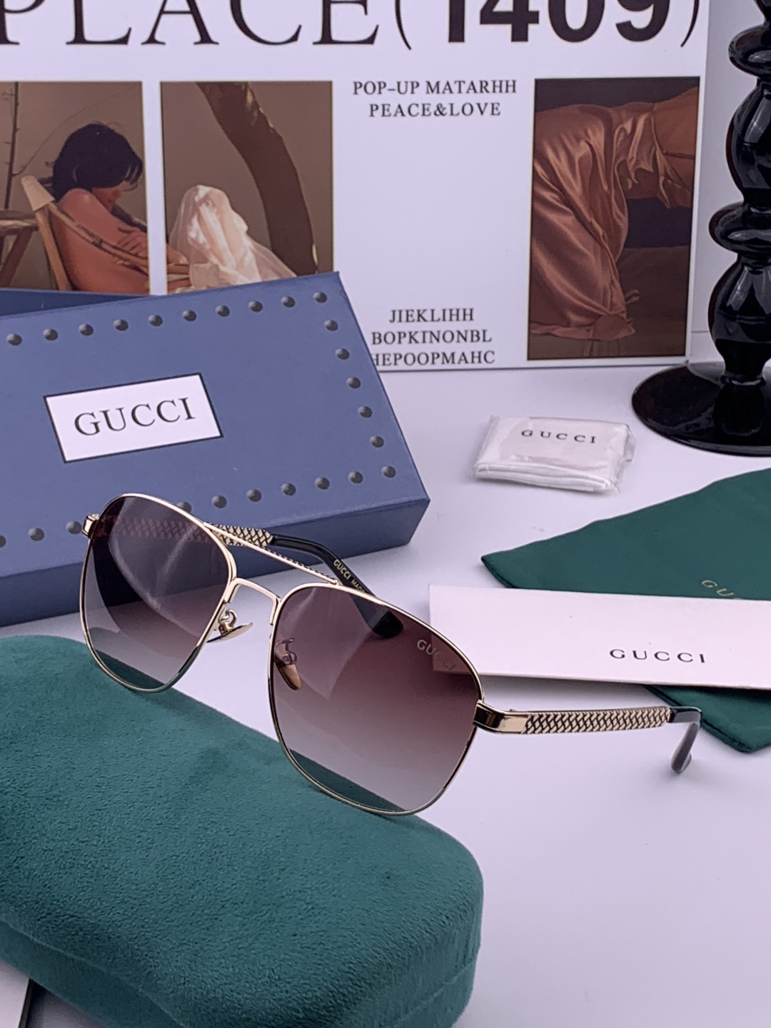 Gucci 。  高品质男女款墨镜   👍 进口宝丽来偏光镜片  。蛤蟆镜 开车钓鱼都可 。百搭显瘦墨镜