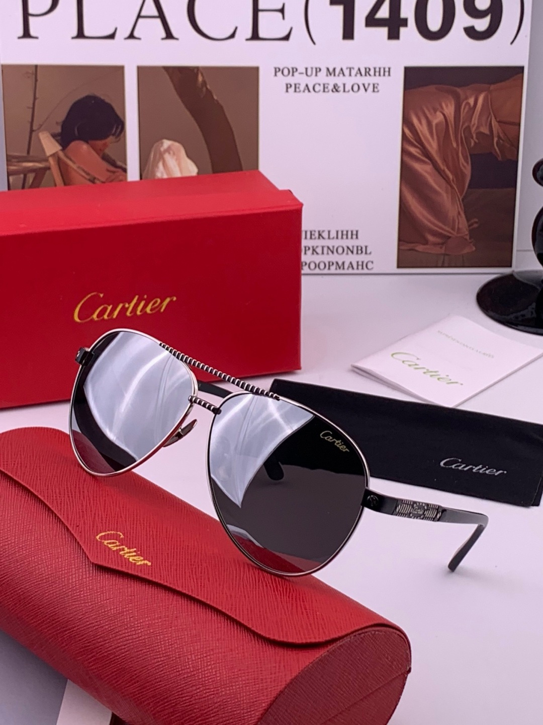 【Cartier  卡地亚】 👑男女款偏光墨镜  双色烤漆工艺  进口宝丽来偏光镜片   顶级做工彰显非