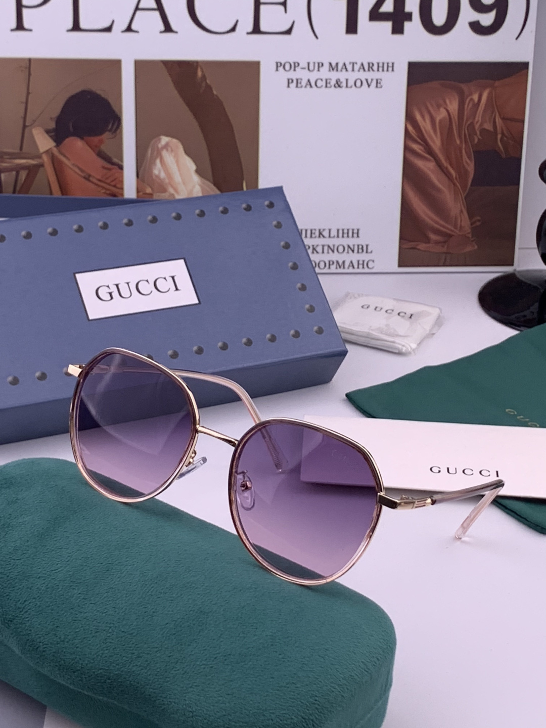 🔺 【GUCCI-偏光太阳镜】开春新款 潮流爆款 时尚方框偏光太阳镜 高品质 佩戴舒适 网红潮款墨镜 女