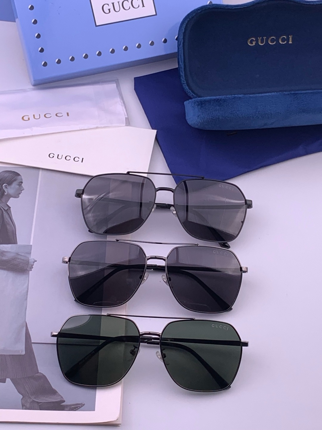 Gucci 。  高品质男女款墨镜   👍 进口宝丽来偏光镜片  。蛤蟆镜 开车钓鱼都可 。百搭显瘦墨镜