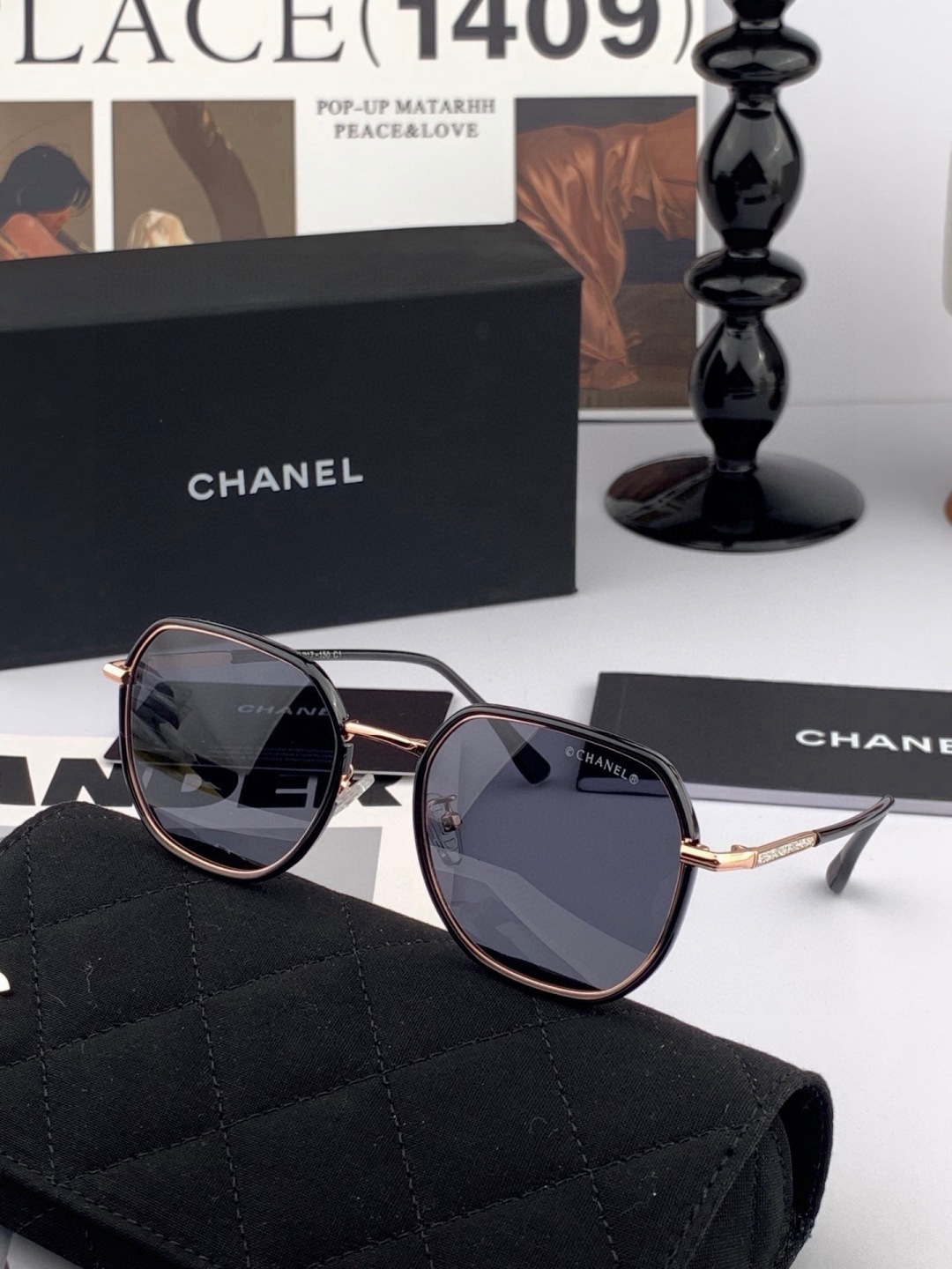 新品CHANEL 香奈儿太阳镜以独特魅力和前卫风格诠释春夏最新眼镜，质感超好佩带舒适 型号：CH9375