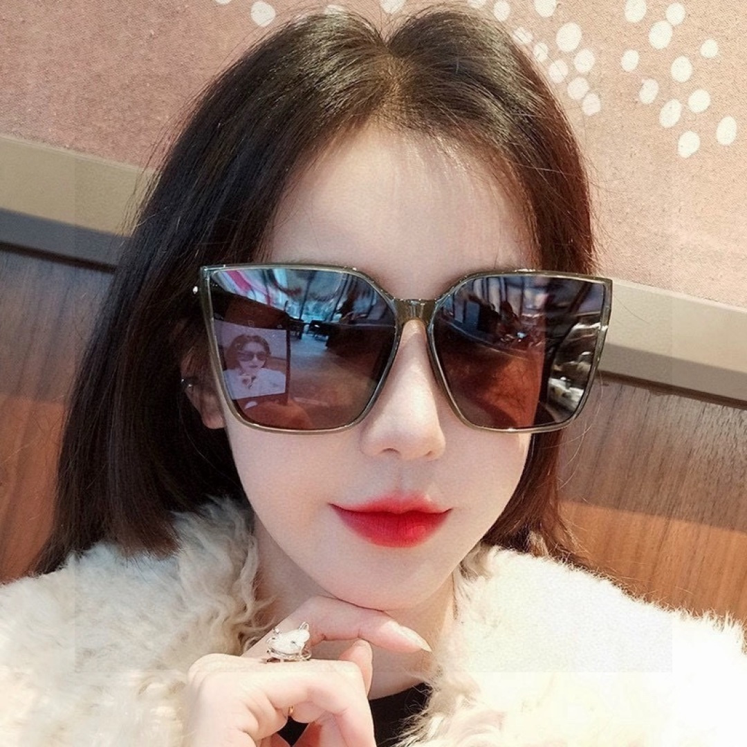 🔺 【GUCCI】开春新款 潮流爆款 时尚方框偏光太阳镜 高品质 佩戴舒适 网红潮款墨镜 女士高清尼龙偏