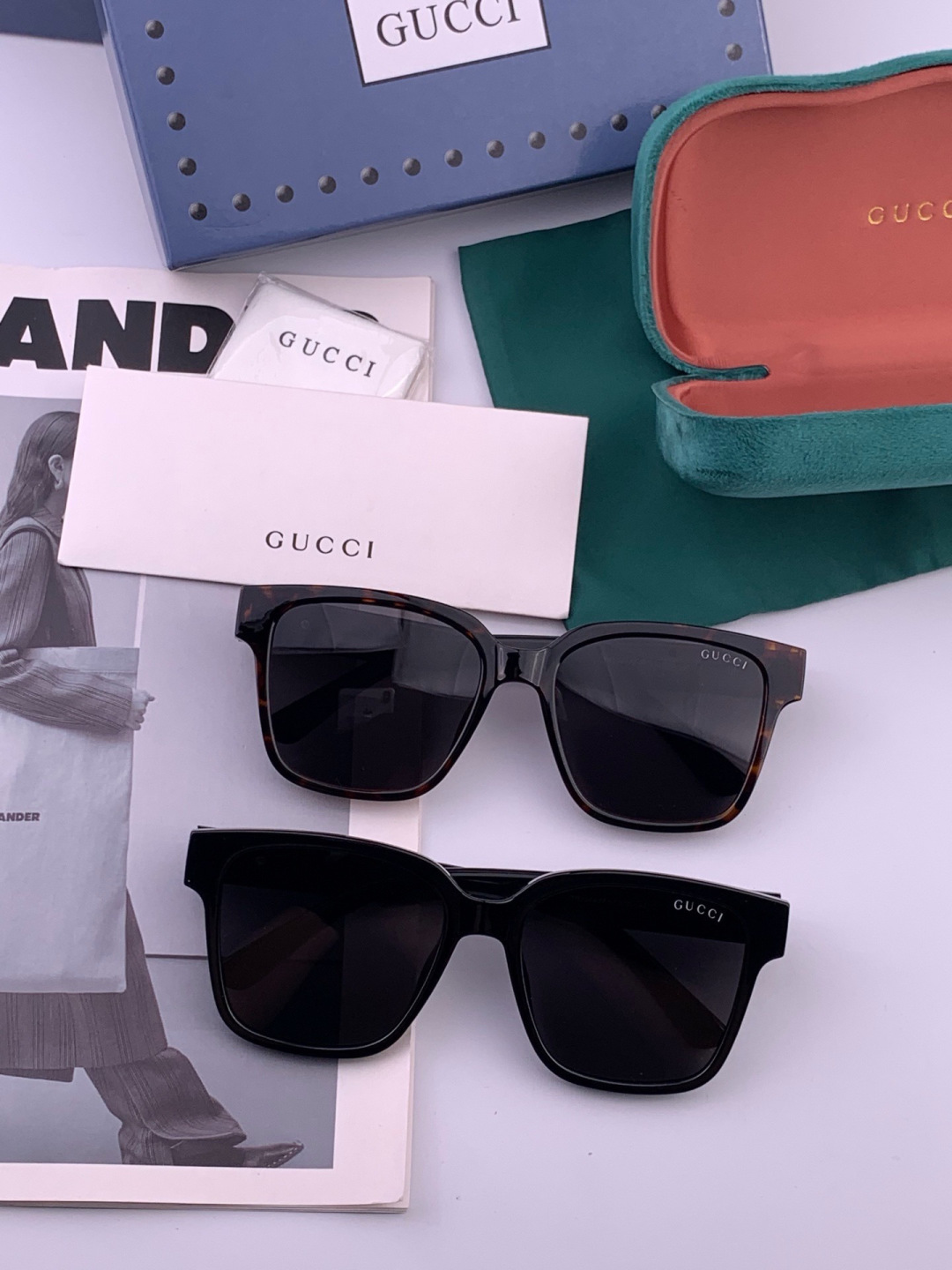 GUCCI  新款偏光太眼镜，情侣款时尚方框太阳镜佩戴舒适网红潮流款墨镜，大气女人范儿，大脸小脸都好看 
