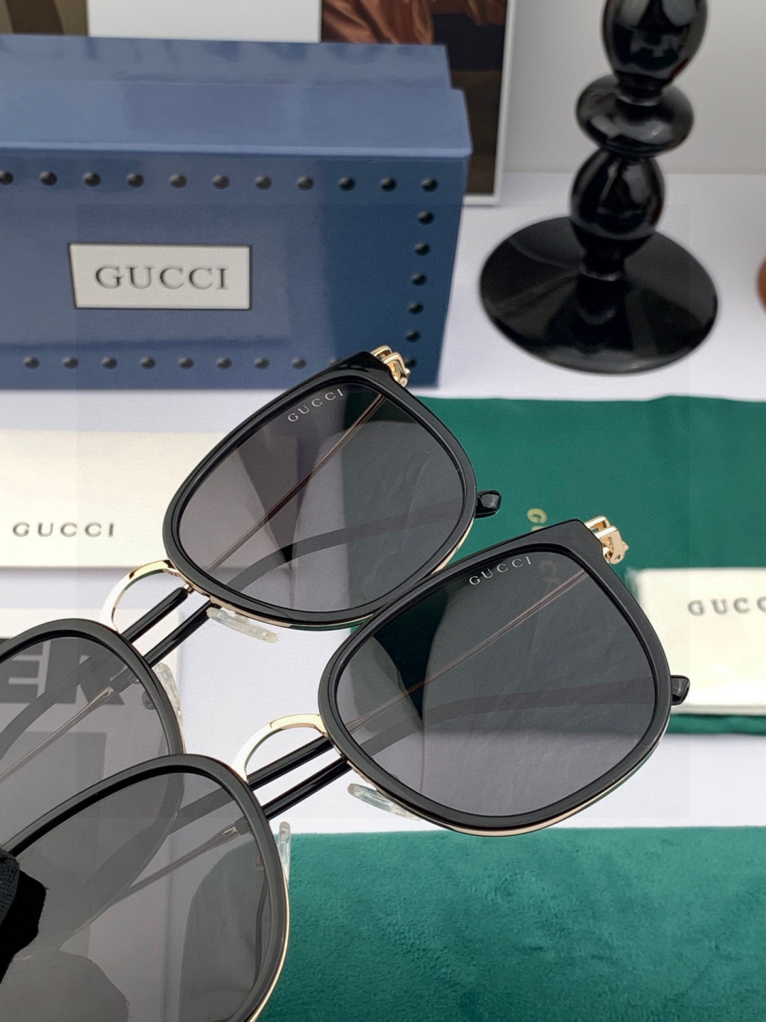 Gucci 。  高品质男女款墨镜   👍 进口宝丽来偏光镜片  。蛤蟆镜 开车钓鱼都可 。百搭显瘦墨镜