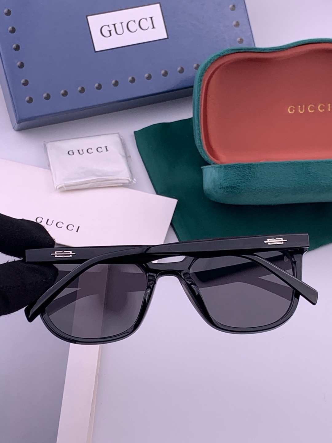 🔺 【GUCCI-偏光太阳镜】开春新款 潮流爆款 时尚方框偏光太阳镜 高品质 佩戴舒适 网红潮款墨镜 女