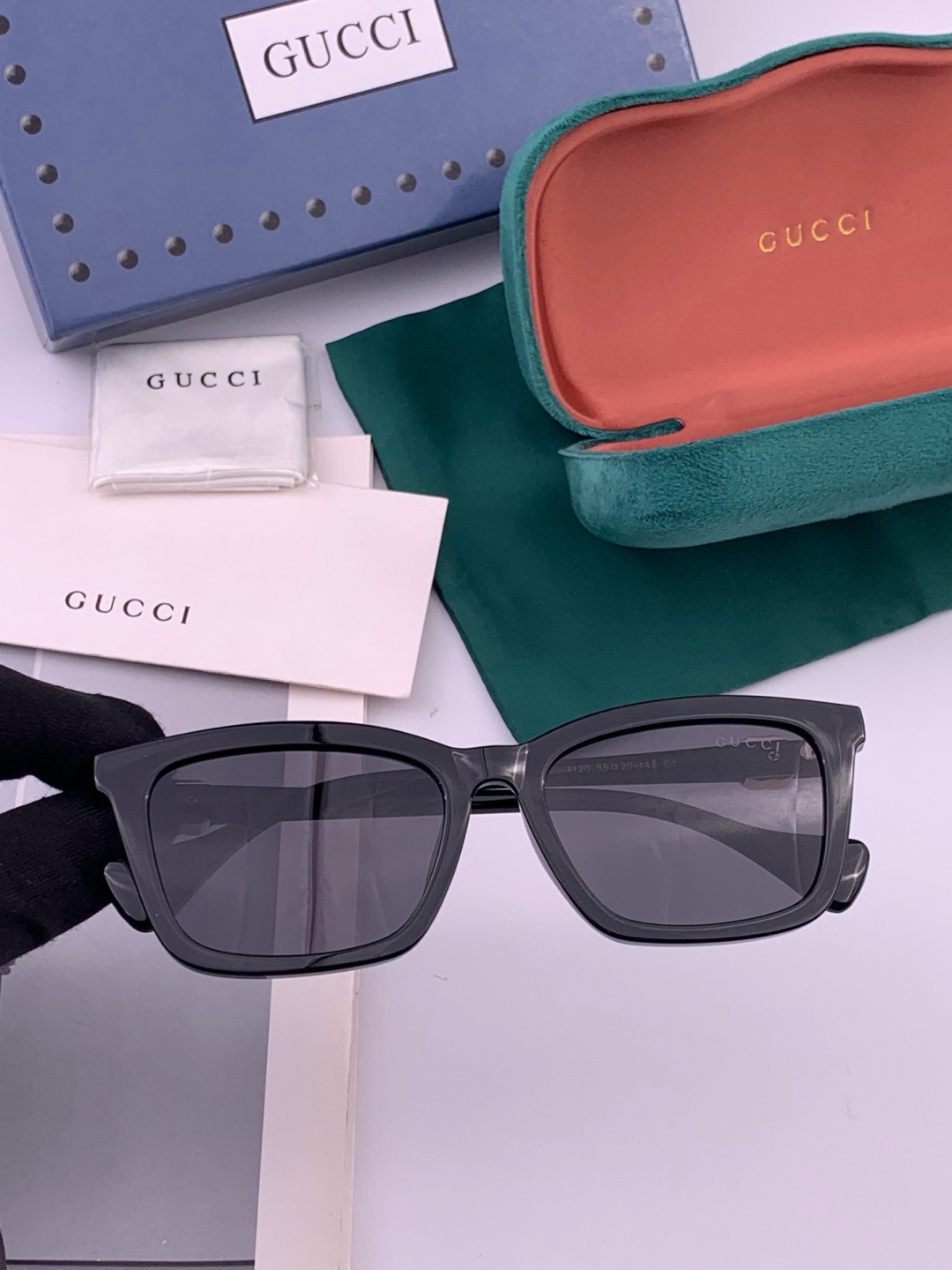 🔺 【GUCCI-偏光太阳镜】开春新款 潮流爆款 时尚方框偏光太阳镜 高品质 佩戴舒适 网红潮款墨镜 女