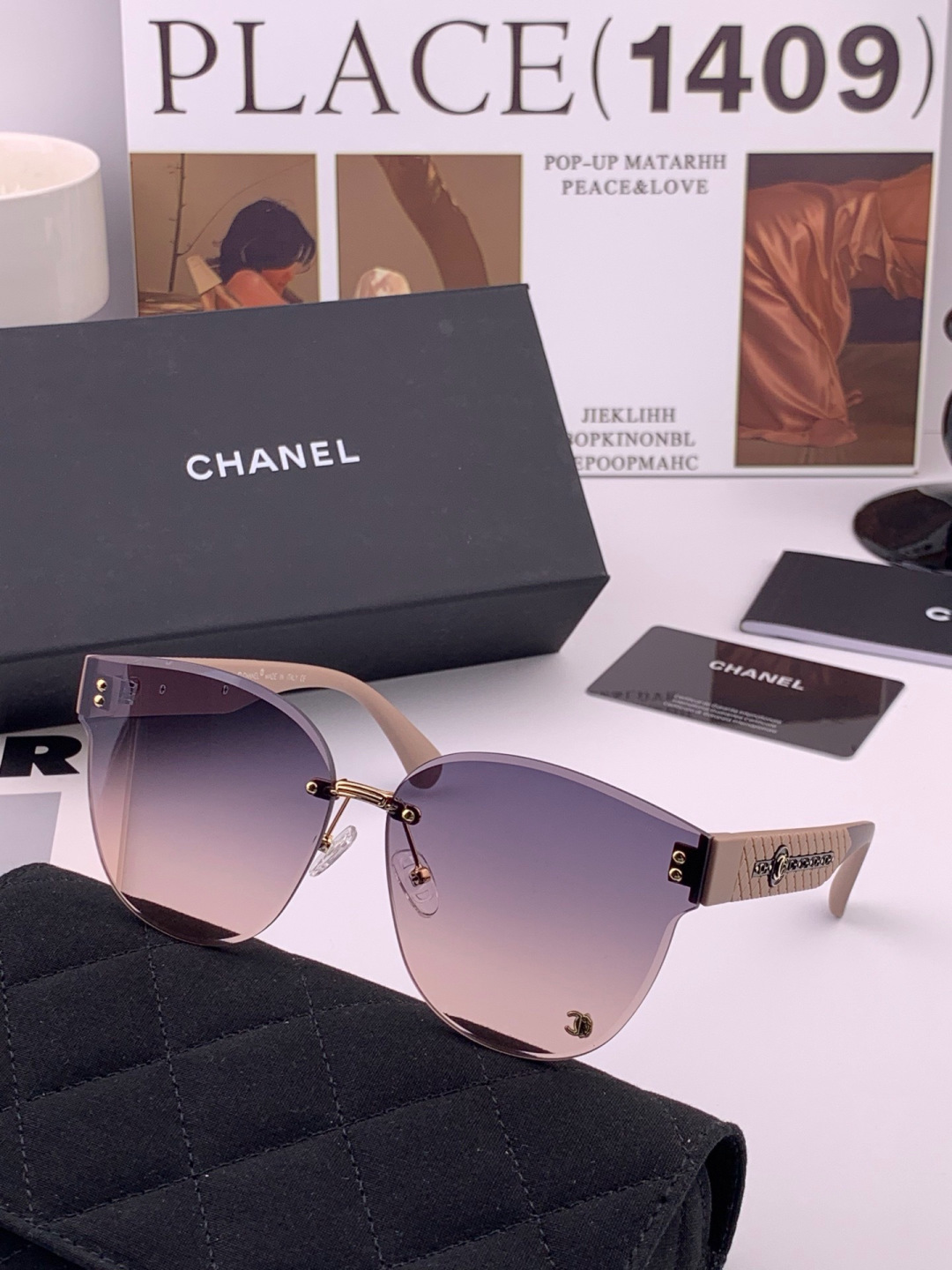 【CHANEL】香奈儿 新款潮流爆款 时尚圆框太阳镜 佩戴舒适 网红潮款墨镜  女士高清加厚偏光太阳镜🕶