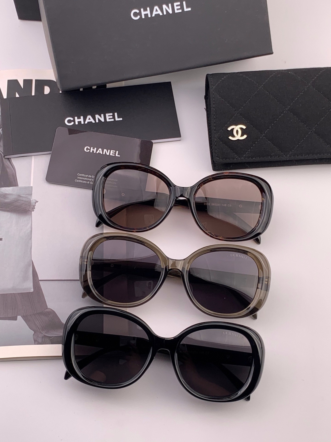 【CHANEL】香奈儿 新款潮流爆款 时尚方框太阳镜 佩戴舒适 网红潮款墨镜  女士高清加厚偏光太阳镜🕶