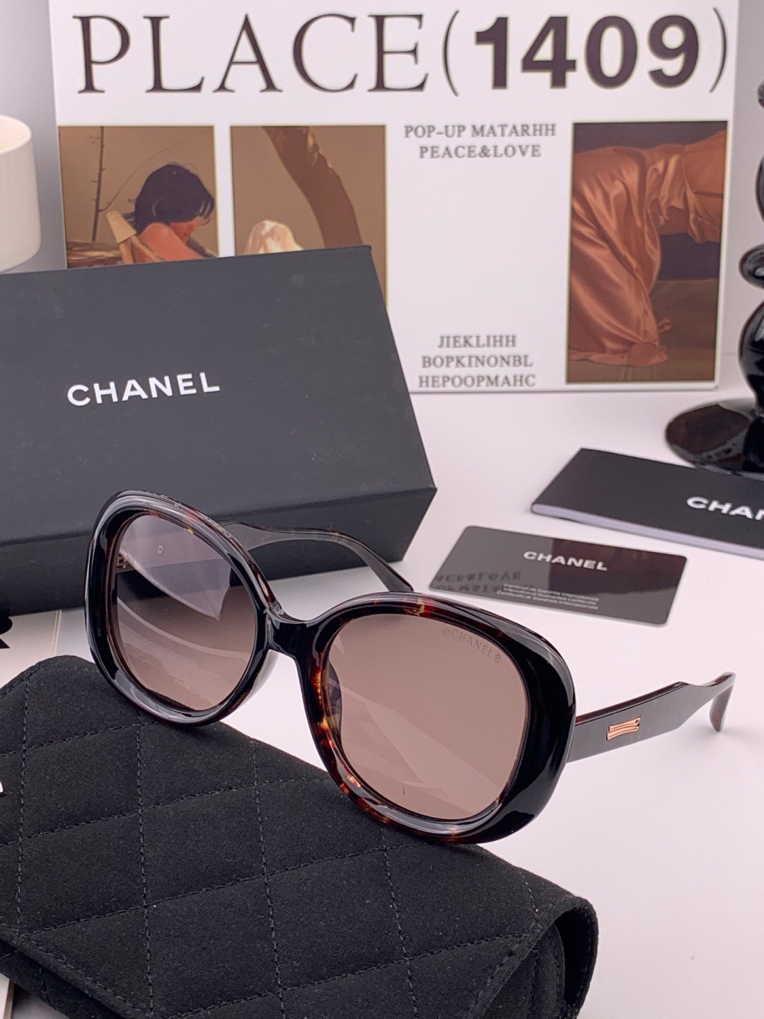 【CHANEL】香奈儿 新款潮流爆款 时尚方框太阳镜 佩戴舒适 网红潮款墨镜  女士高清加厚偏光太阳镜🕶