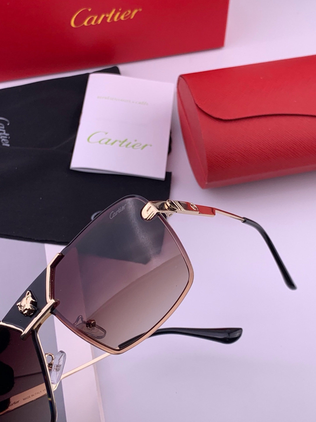 【卡地亚-cartier】 时尚高贵 很美手工🔝🔝高端品质 男女通用太阳眼镜 经典之作  有分量有质感的