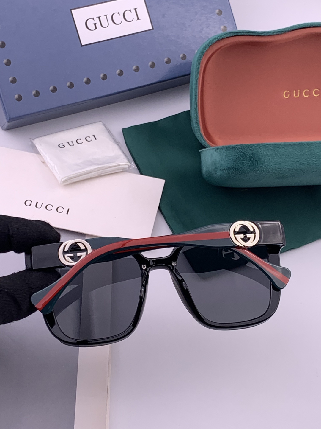 🔺 【GUCCI】开春新款 潮流爆款 时尚方框太阳镜 高品质 佩戴舒适 网红潮款墨镜 型号：G1620